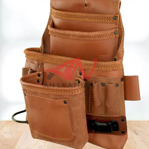 Sac à outils d'électricien en cuir épais moderne, construction durable pour les environnements de travail exigeants - Product Image 6