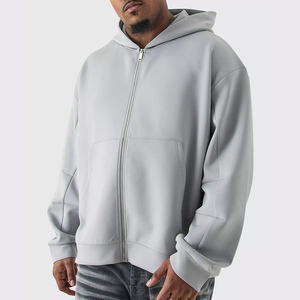 Sudadera con capucha básica personalizada de gran tamaño de lana gruesa para hombre, Jersey Unisex de mezcla de algodón, sudaderas con capucha sueltas - Product Image 4