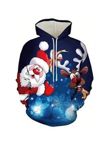 Sudadera con Capucha Navideña para Hombre, Cómoda y Moderna, 100% Poliéster, con Logotipo Personalizado, MOQ Bajo - Product Image 3