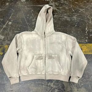 100% algodón recién llegado sudaderas con capucha lavadas con ácido de alta calidad sudaderas y sudaderas con capucha de gran tamaño con hombros caídos para hombres - Product Image 2