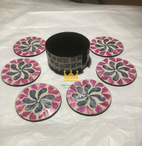 Vietnam Manufacturer's Mats & <b>Pads</b> Unique Mother of Pearl Coasters Set Mosaic Drink Coaster for <b>Coffee</b> Cup Low Price - Product Image 1