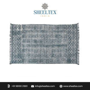 Alfombra índigo de diseñador moderno Alfombras y juegos de material de algodón con estampado de bloques nuevos a precio de lote - Product Image 5