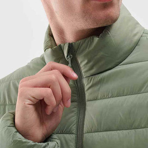 Chaqueta Impermeable con Cierre de Cremallera y Patrón Sólido, Material de Poliéster Transpirable, Ropa de Invierno para Hombre, Chaquetas Acolchadas - Product Image 3