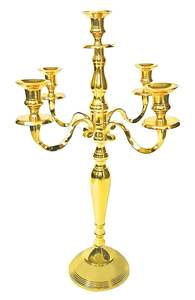 5-Arm Black Metal Candelabra | European Pattern Candlestick | Reusable <b>Taper</b> <b>Candle</b> <b>Holder</b> Stand for Weddings & Home Décor - Product Image 3
