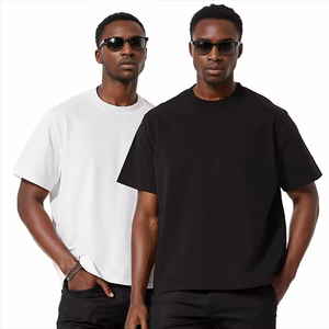 Camiseta de algodón de alta calidad 240 Gsm Boxy Fit, camiseta en blanco de Hip Hop de peso pesado personalizada rápida y ligera para hombres - Product Image 1