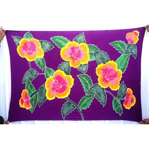 100% Fine Quality Rayon Hand-Painted Hawaiian <b>Sarongs</b> Pareo Custom Wholesale Beachwear Cover Asia Pacific Islands HPGU003-02-180 - Product Image 1
