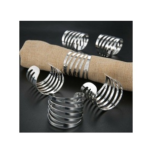 Servilletero de tamaño personalizado de forma redonda de acero inoxidable con servilletero DE TRABAJO MOP para decoración de boda en casa - Product Image 6