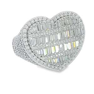 Luxe VVS Lab cultivé en gros 925 bagues en argent Sterling personnalisé créé bague de mariage en diamant rond pour hommes - Product Image 4