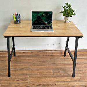 68194 Escritorio minimalista de madera con forma de A, con estantería y almacenamiento, altura ajustable, 100x60x75 cm - Product Image 3