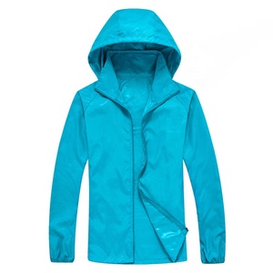 Wholesale Men's Lightweight Hooded Windbreaker <b>Jacket</b> Solid Color Zipper Closure Casual Spring Wear Polyester Shell <b>Thin</b> Fabric - Product Image 5