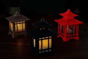 Rustic Wood and <b>Black</b> Iron <b>Lanterns</b> - Product Image 2