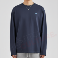 T-shirt surdimensionné personnalisable au prix du fabricant, 100% coton, coupe ample, manches longues, streetwear pour hommes