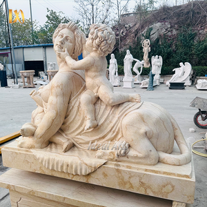 El oyma mermer sfenks heykeli klasik insan aslan heykeli için açık hava bahçe dekorasyonu - Product Image 2