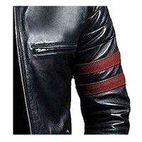 Veste de moto en cuir entièrement noire pour homme avec capuche amovible Veste en cuir pour homme