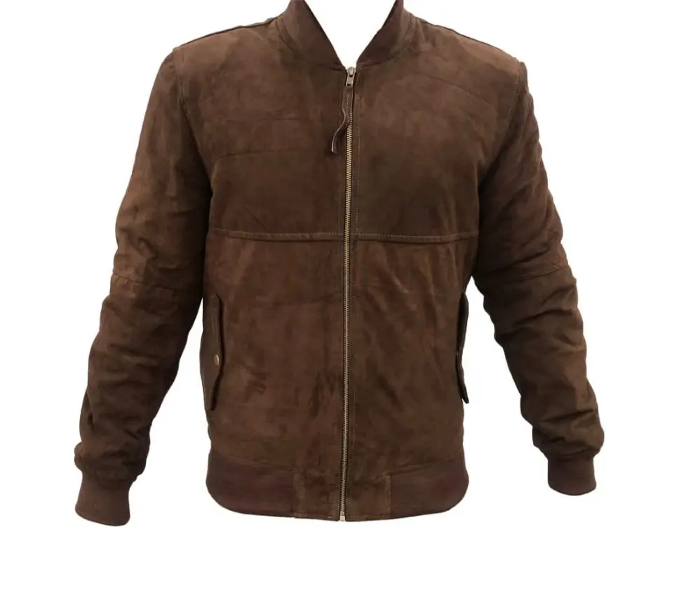 Wind Breaker Sude Leather Jacket men Bomber Style Water Proof leather biker jacket/brown leather jacket mens outfit