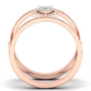 Anillo de compromiso de oro de 14 quilates de diseño personalizado de alta calidad, joyería fina de diamante cultivado en laboratorio de corte brillante para mujer - Product Image 3