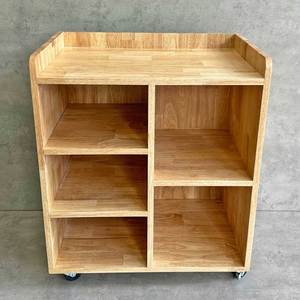 Minimalist Wooden <b>Shelf</b> with Wheels TCN68027 for Printers and Office Documents - Product Image 2