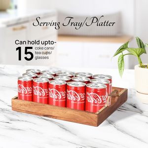 Bandeja de Madera Ecológica Hecha a Mano para un Ambiente Cálido en el Hogar, para Mesa de Centro Tradicional, Apta para Lavavajillas, Familiar - Product Image 2