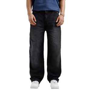 Pantalones Vaqueros de Hombre Estilo Urbano, Vintage, Deslavados, Casuales, Holgados, Unisex, de Mezclilla - Product Image 3