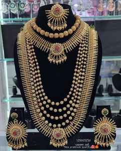 ENSEMBLE DE BIJOUX INDIENS TRADITIONNELS ET À LA MODE EN CUIVRE ENSEMBLE DE BIJOUX DE MARIAGE POUR FEMMES BOUCLES D'OREILLES ET COLLIER - Product Image 2