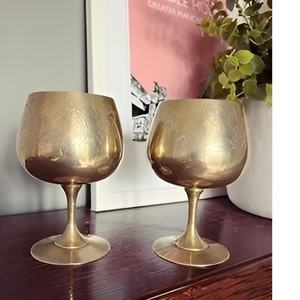 Cáliz de latón de metal moderno hecho a mano, copa de vino de latón de metal de lujo de mesa con acabado antiguo - Product Image 3