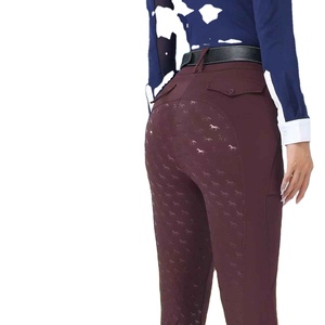 Winter Riding High Waist Velvet <b>Full</b> Seat Breeches Non <b>Slip</b> Double Sided Pockets Elasticity Breathability Horse Riding Breeches - Product Image 5