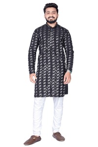 Royal Men Vintage Kurta Set Ropa de fiesta de boda Algodón puro Verano Traje festivo tradicional Ropa étnica de lujo Sin arrugas - Product Image 6