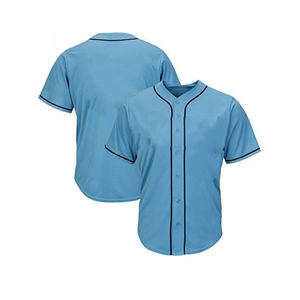 Maillot de baseball bleu ciel unisexe personnalisé OEM respirant avec impression numérique du logo de l'équipe chemise d'uniforme de softball de grande taille anti-UV à séchage rapide - Product Image 1