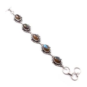 Pulsera de Labradorita de Plata de Ley, Joyería Minimalista Boho con Piedras Preciosas para Mujer, Regalo Hecho a Mano, Proveedor Mayorista - Product Image 5