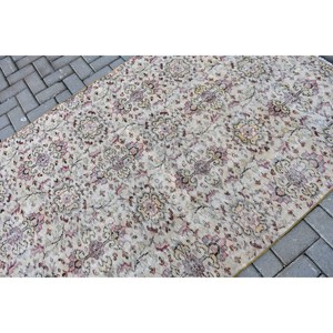 Alfombra Turca Vintage, Alfombra de 4.4x7.2 pies, Alfombra de Lana con Borde Rojo - Product Image 5