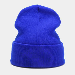 หมวกบีนนี่ถักแบบมีโครงหมวกอะคริลิคสำหรับฤดูหนาวหมวกแบบเรียบๆหมวกบีนนี่สั้นลายแนวสตรีทแบบ100% หมวกไหมพรมขนฟู - Product Image 3