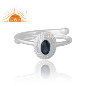 Anillo de piedras preciosas de Topacio Azul de Londres Natural de plata de mejor diseño joyería de diseño personalizado para mujer regalo para ella - Product Image 3