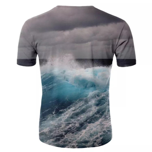 เสื้อยืดคอกลมแขนสั้นสำหรับผู้ชาย,แบบเต็มตัวพิมพ์ลายแฟชั่นแบบเรียบง่ายสำหรับผู้ชายเข้ารูป - Product Image 4