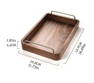 Fournisseur en gros de plateaux à fruits en bois, 4 pièces rondes de différentes tailles, plateau en bois à prix abordable - Product Image 5