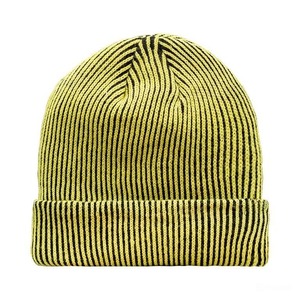 Gorro para adultos tejido texturizado a rayas hecho con acrílico y poliéster Unisex cálido invierno al aire libre uso diario viaje - Product Image 1