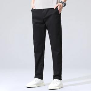 Autumn Winter Men's <b>Jeans</b> Cotton <b>Soft</b> Drawstring Straight Pants Elastic Waist Vintage Korea Casual Trousers Male Plus Size S-5XL - Product Image 3