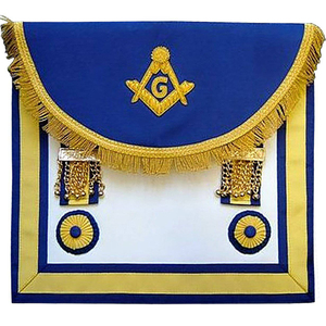 Tablier Master Mason Craft Scottish Regulation Bleu Jaune - Product Image 1