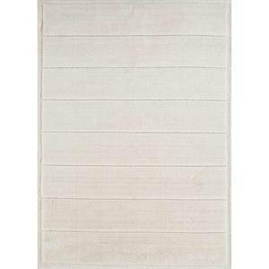 Tapis en polyester tissé à la main Contour Ivory, 10 mm d'épaisseur, rayé, rectangulaire, pour la décoration de la maison, du salon, HPL-30 - Product Image 1