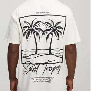 2025 surdimensionné hommes pour T-Shirt imprimé bouffant 100% coton 240GSM personnalisé Premium couture qualité Streetwear - Product Image 1