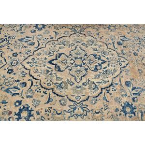 พรมวินเทจ 5.3x9.7 ฟุต สีน้ำเงินขาว ลายอิคัต ทำจากขนสัตว์ ผลิตในตุรกี - Product Image 5