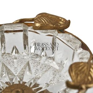 Cenicero de cobre antiguo hecho a mano, soporte decorativo de latón y cristal, diseño vintage, accesorio elegante para fumar para decoración de lujo - Product Image 4