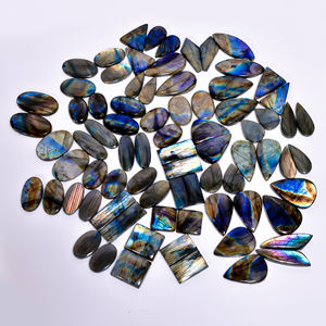 Labradorite naturelle paire de pierres précieuses en vrac pierres précieuses en gros pour boucles d'oreilles Cabochon pierres précieuses Inde vente en gros - Product Image 4