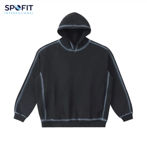 Sudadera con capucha lavada Sunfade de gran tamaño personalizada, ropa de calle, Jersey de algodón pesado, sudaderas con capucha en blanco para hombre - Product Image 1