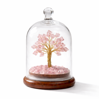 Arbre de vie en cristal des sept chakras, fait à la main, avec dôme en verre, coffret cadeau, guérison spirituelle, décoration de maison et de bureau, énergie positive