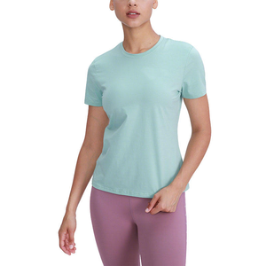Femmes été Fitness haut Yoga à manches courtes t-shirt séchage rapide athlétique Gym col rond fabricant sport t-shirt pour les femmes - Product Image 3