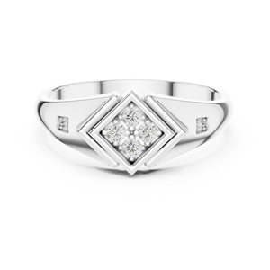 18K Moissanite and <b>CZ</b> <b>Ring</b> in Silver for Daily Wear - Product Image 4