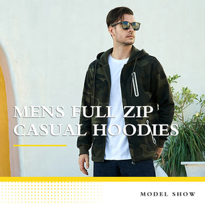 Sudadera con capucha personalizada para hombre con cierre de cremallera completa Proveedor OEM Tela de mezcla de algodón suave Impresión de logotipo Soporte de etiqueta privada - Product Image 4