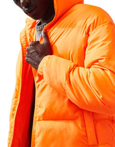 แจ็กเก็ตขนเป็ดแบบมีฮู้ดสำหรับผู้ชายมีซิปมีกระเป๋าปิดแบบลำลองสำหรับใส่ของขนาดใหญ่พิเศษพิมพ์ลายได้ตามต้องการโลโก้ตามต้องการ - Product Image 2