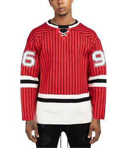 Maillot de hockey sur glace personnalisé pour l'entraînement et la compétition, vêtements de sport de hockey sur glace vierges, 100% polyester, imprimé par transfert thermique - Product Image 1