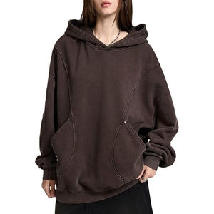 Sudadera con capucha de lavado ácido de gran tamaño para hombres, ropa de calle Vintage personalizada, sudaderas con capucha, suministro de ropa a granel de fábrica - Product Image 1